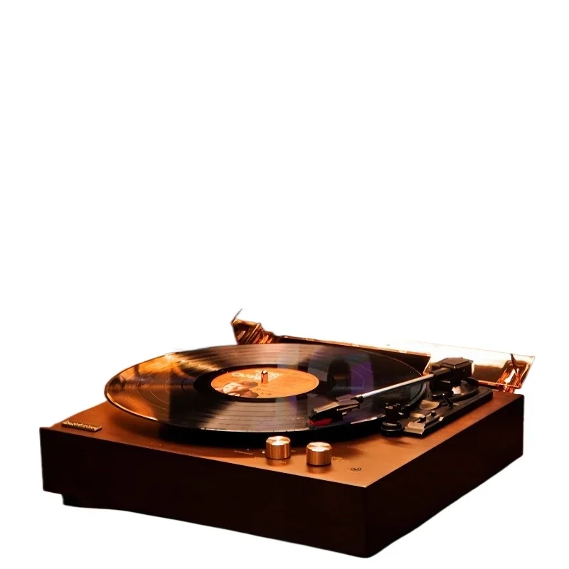 Premium living room integrated vinyl record player stereo retro phonograph home bluetooth speaker