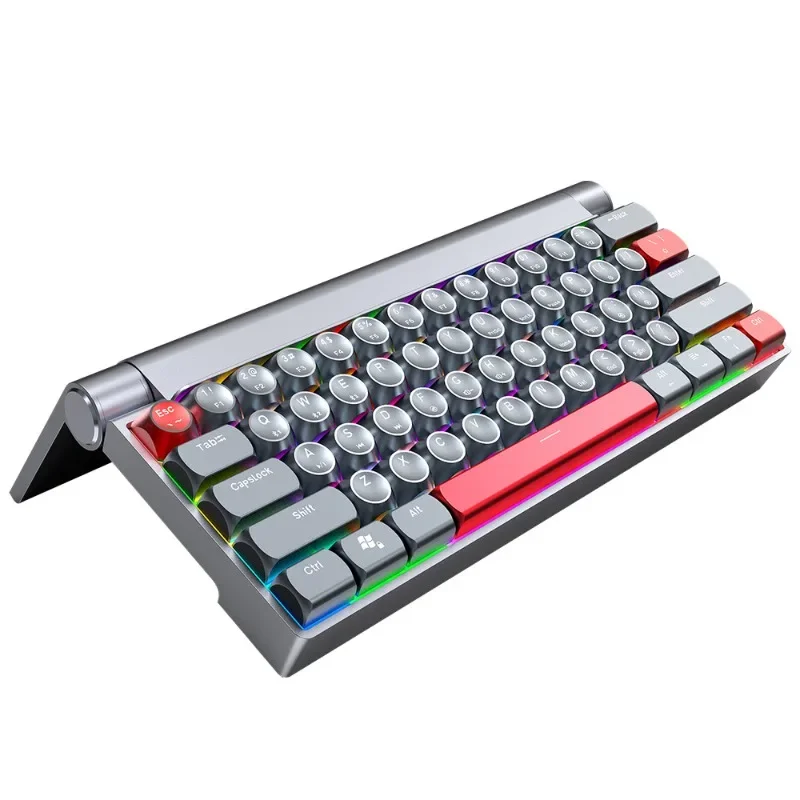 CNC all-metal mechanical keyboard, hot-swappable mobile phone wireless charging RGB office keyboard