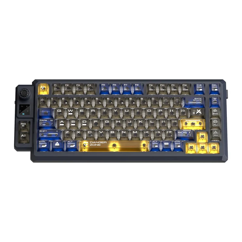 Three-mode customized mechanical keyboard game e-sports office high-value fog-transparent keycap wireless keyboard