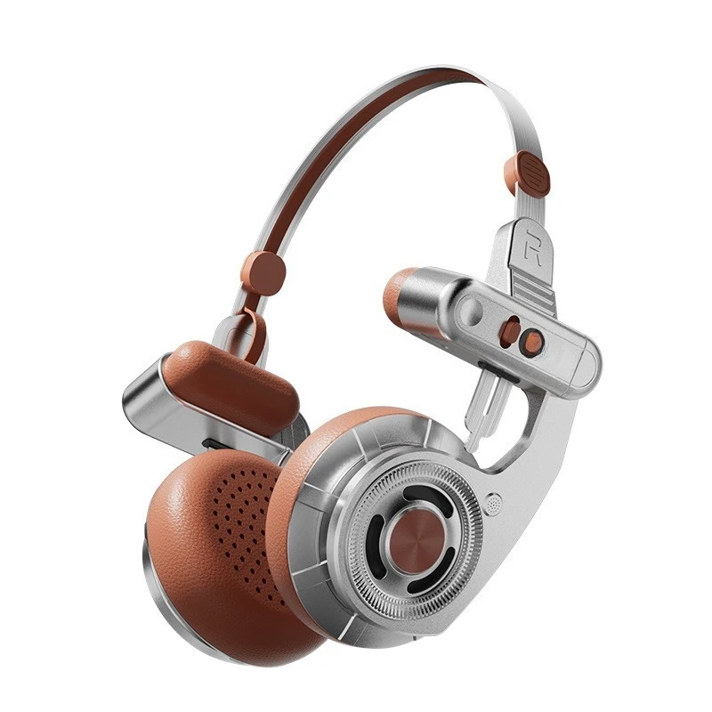 Retro headset wireless bluetooth headset, outdoor metal high quality foldable