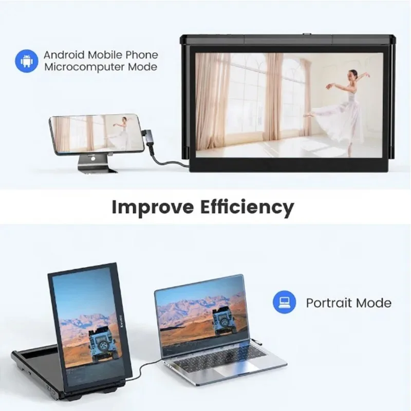 13 Inch USB-C 1080P Extended Display Screen for Mobile Phone Slide Laptop Screen Extender Portable Monitor for Business Travel