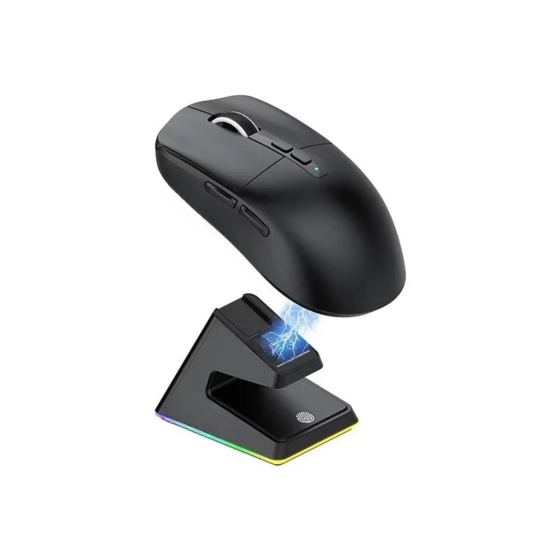 Lightweight wireless gaming mouse with RGB backlit charging dock programmable buttons