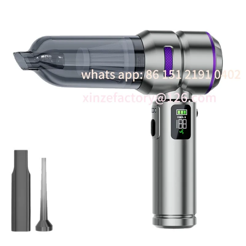 Customizable Car Digital Display Vacuum Cleaner High Power Dust Removal High Suction Dual-purpose LED Car Dust Blower