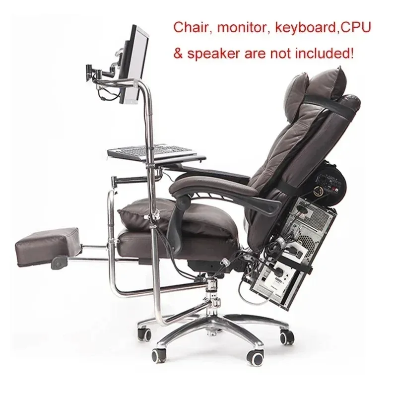 Solid Full  Chair Shaft Mount Keyboard Holder +Chair Arm Clamp Elbow Wrist Support Mouse Pad for Game Office