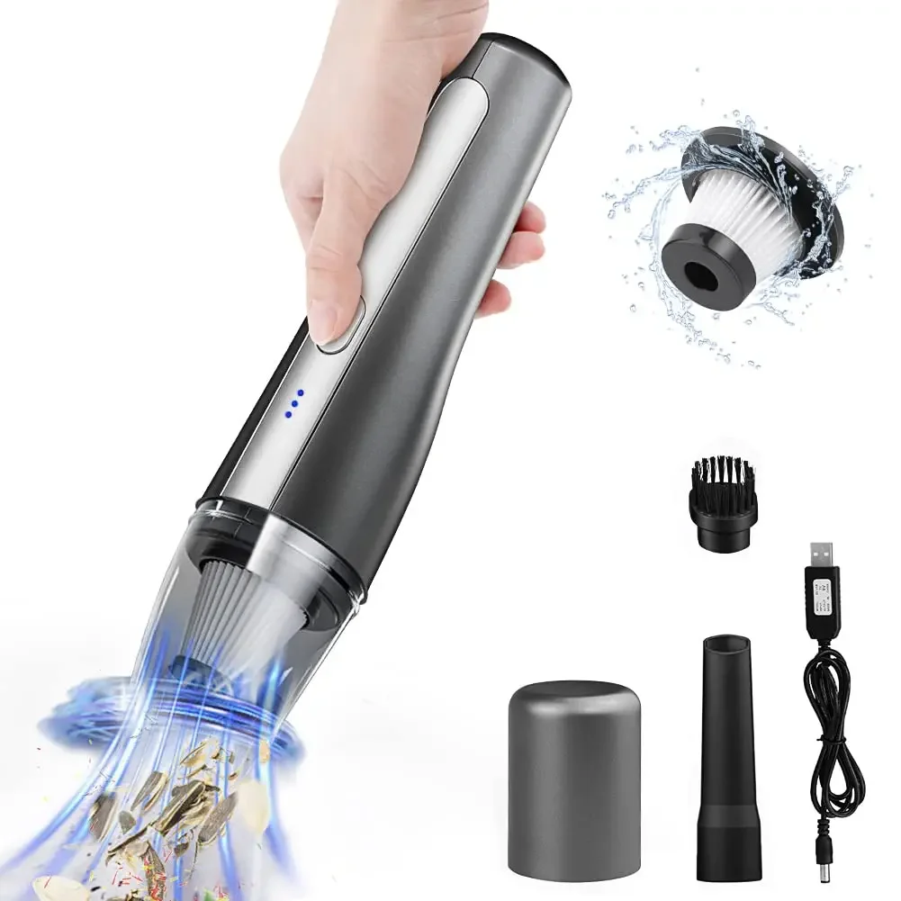 #x 2 in 1 Mini Portable Usb Rechargeable Strong Suction Wireless Electric Handheld Vacuum Cleaner for Home Car Keyboard Wet and
