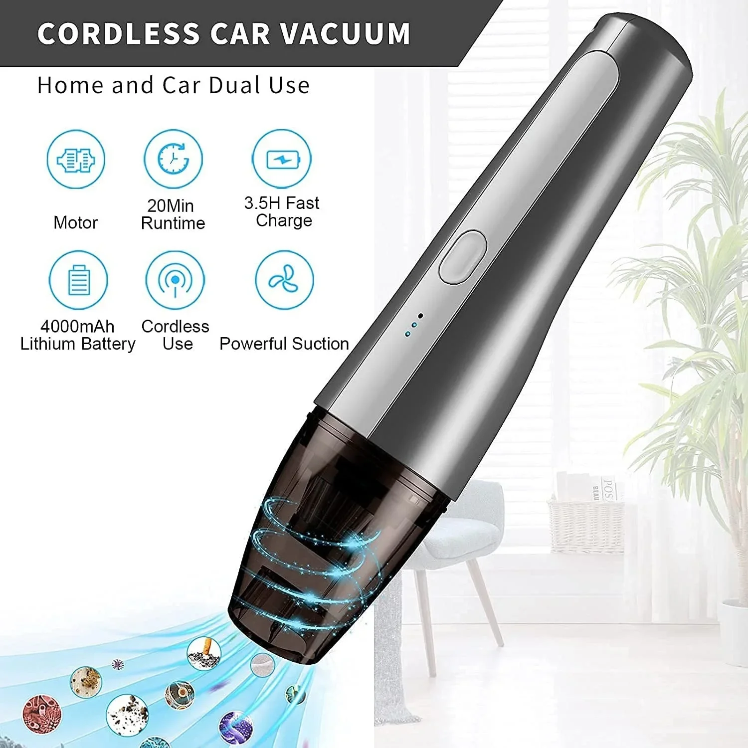 #x 2 in 1 Mini Portable Usb Rechargeable Strong Suction Wireless Electric Handheld Vacuum Cleaner for Home Car Keyboard Wet and