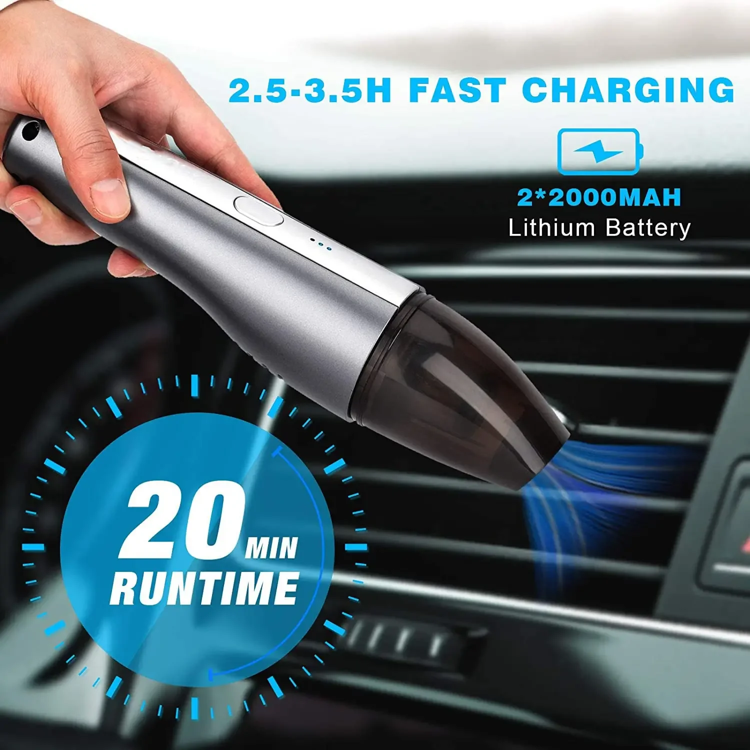 #x 2 in 1 Mini Portable Usb Rechargeable Strong Suction Wireless Electric Handheld Vacuum Cleaner for Home Car Keyboard Wet and