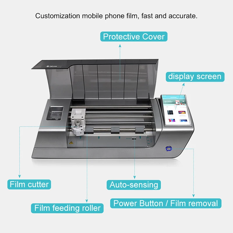 Factory OEM Mobile Phone Back Sticker and Hydrogel Screen Protector Film Cutting Machine for Smart Watches PC Material