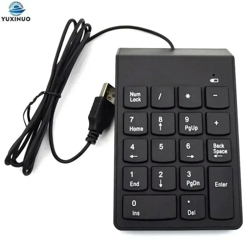 YUXINUO Universal USB Wired Keyboard Mini 18 Keys Digital Number Keypad for Laptop Desktop PC Computer Numpad