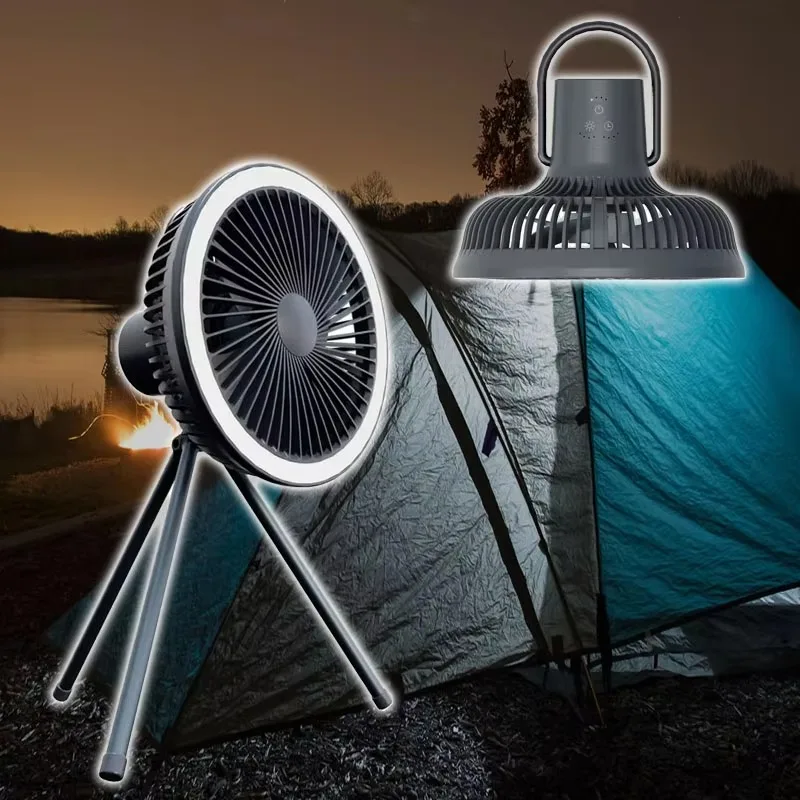 Portable Electric Suspension Power Bank Mini Tripod Fan Outdoor Camping Charging Family Car