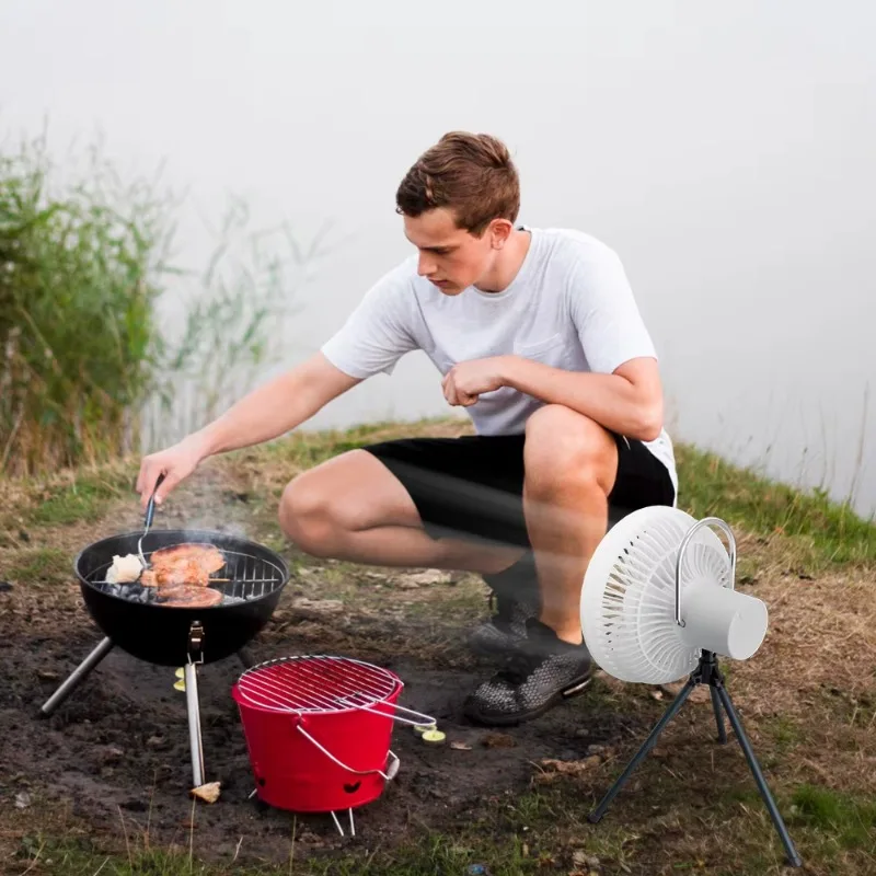 Portable Electric Suspension Power Bank Mini Tripod Fan Outdoor Camping Charging Family Car
