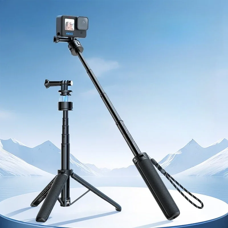 Magnetic quick release action camera extension tripod