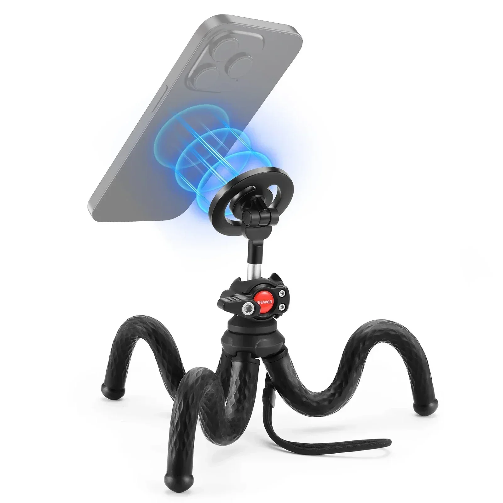 NEEWER Magnetic Flexible Phone Tripod Compatible with Magsafe 15 Pro Max 14 Series Android Mini Vlog Cellphone Tripod