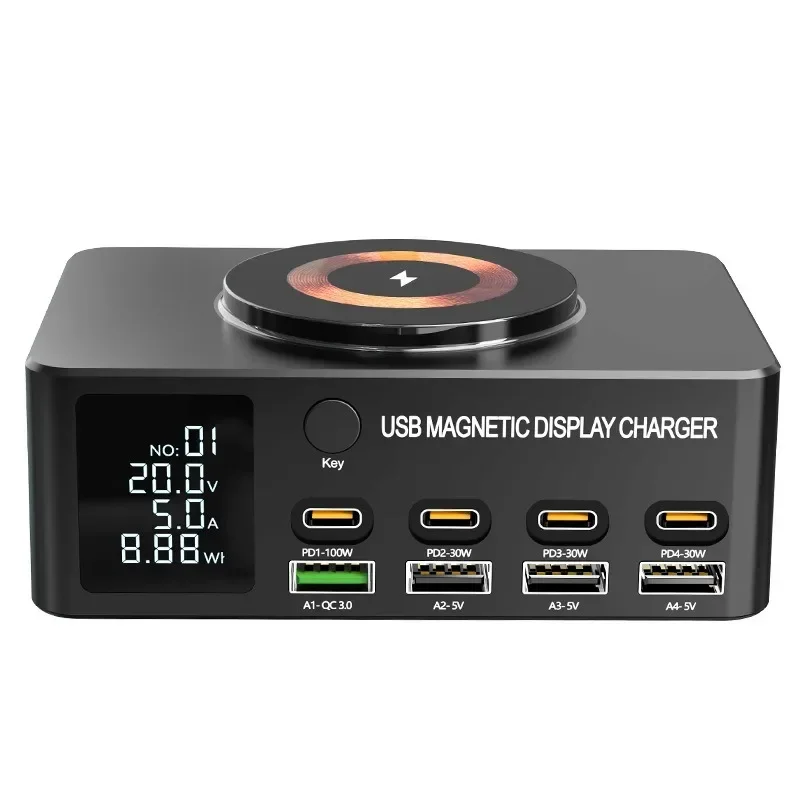 Multi-port suitable mobile phone notebook magnetic wireless charger