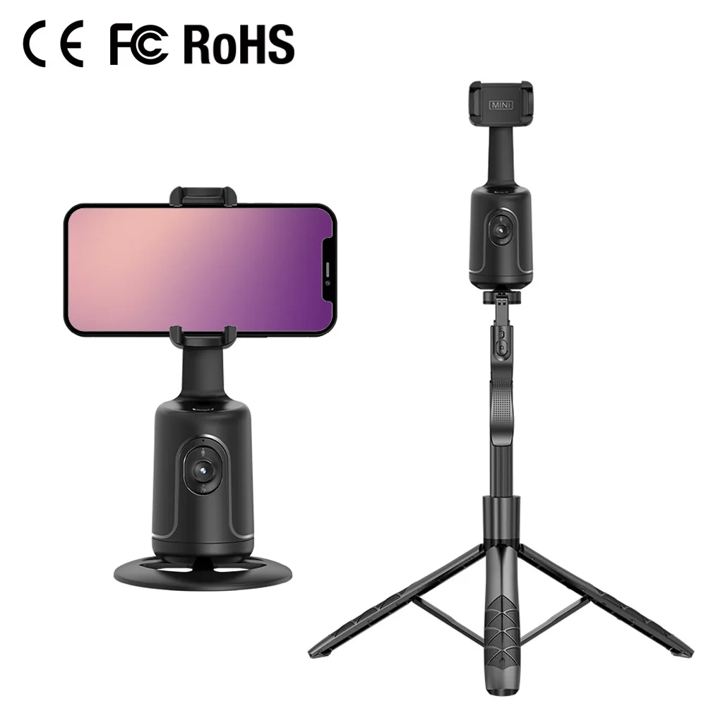 For Face Tracking AI Stabilizer Gimbal Foldable Selfie Stick Live Streaming Phone Holder Desktop Lazy Tripod