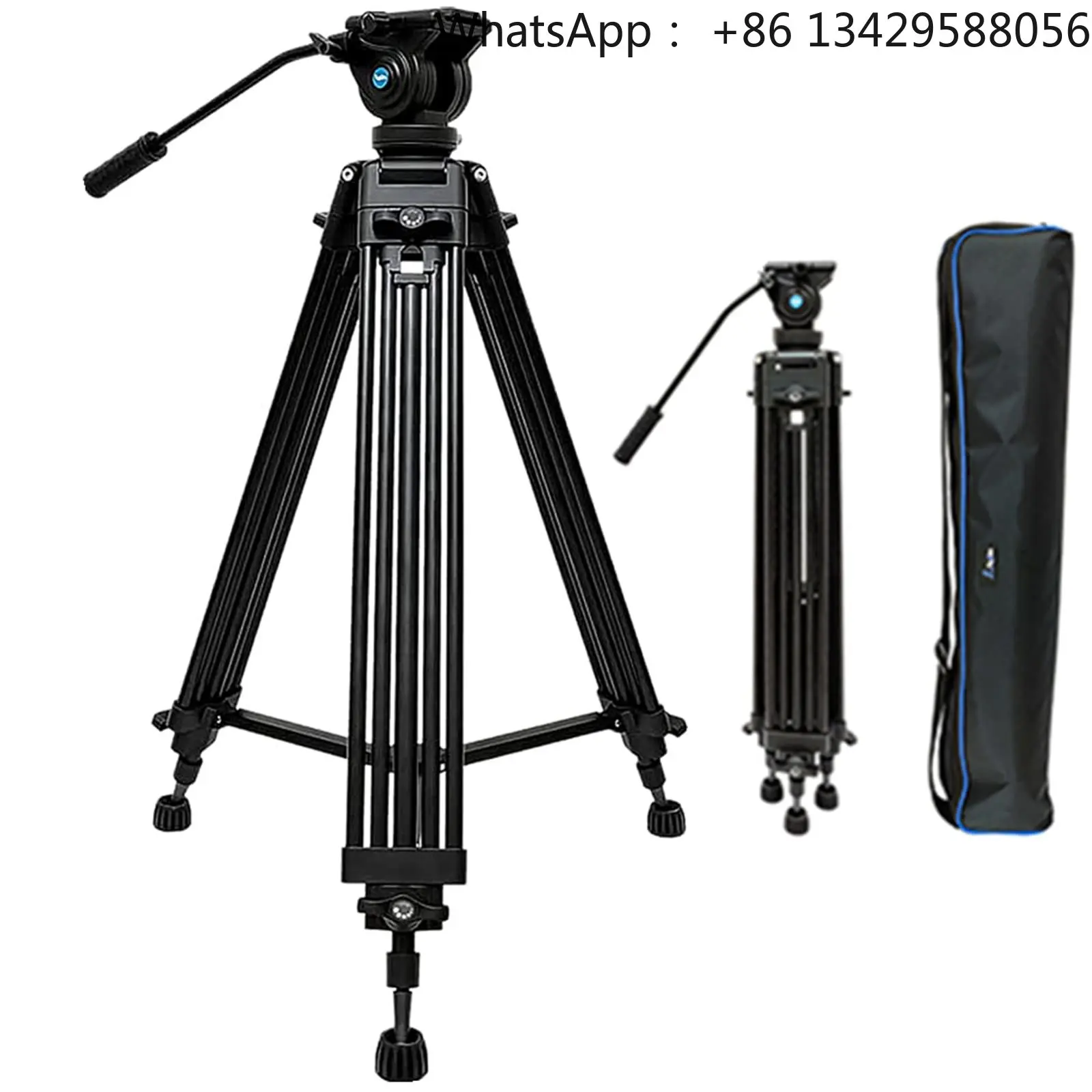 Heavy Duty Carbon Fiber Camcorder Tripod Stand Fluid Damping Head DSLR Cameras Professional Video Tripod Payload 15kg Foldable