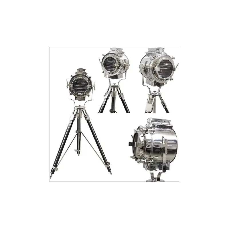 Retro Spotlight Floor Lamp 75" Tripod Mounted Chrome Searchlight Modern Designer Office Home Large Light