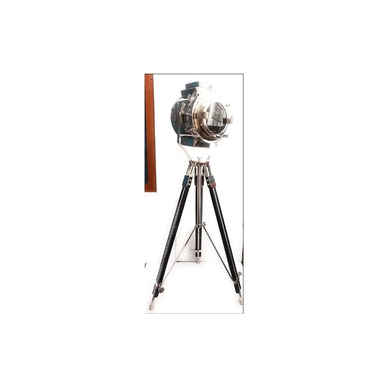 Retro Spotlight Floor Lamp 75" Tripod Mounted Chrome Searchlight Modern Designer Office Home Large Light