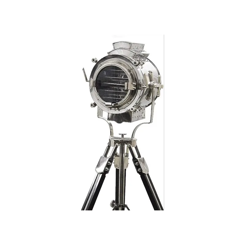 Retro Spotlight Floor Lamp 75" Tripod Mounted Chrome Searchlight Modern Designer Office Home Large Light