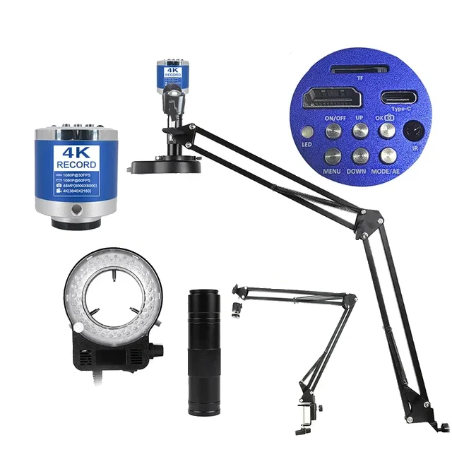 Digital Microscope for Electronics  Camera Mount Zoom Lens Professional Repair Microscope with Ring Light