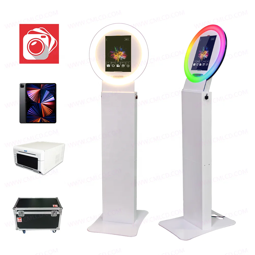 Easy Assembly Party Photo Booth Surface Professional Housing with Light Emitting Diode Ring Light and Housing Instant