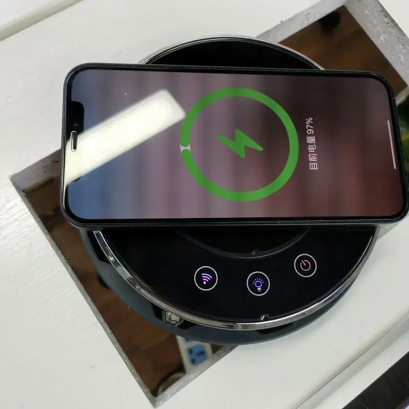 Ip65 16A Universal Power Outlet Smart Wifi Motorized Pop up Socket with USB-C Wireless Charging Speaker for Home Office Hotel