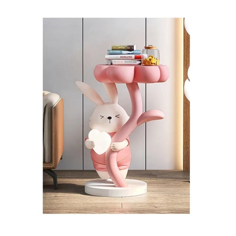 Wholesale glass fiber  led light rabbit statue ornament sculpture floor lamp living room home decoration