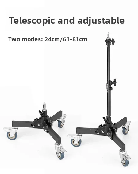 For Ambitful Photography Heavy-duty Floor Light Stand with Pulley Live Room Fill Light Tripod Flash 1/4 3/8    Fast Delivery