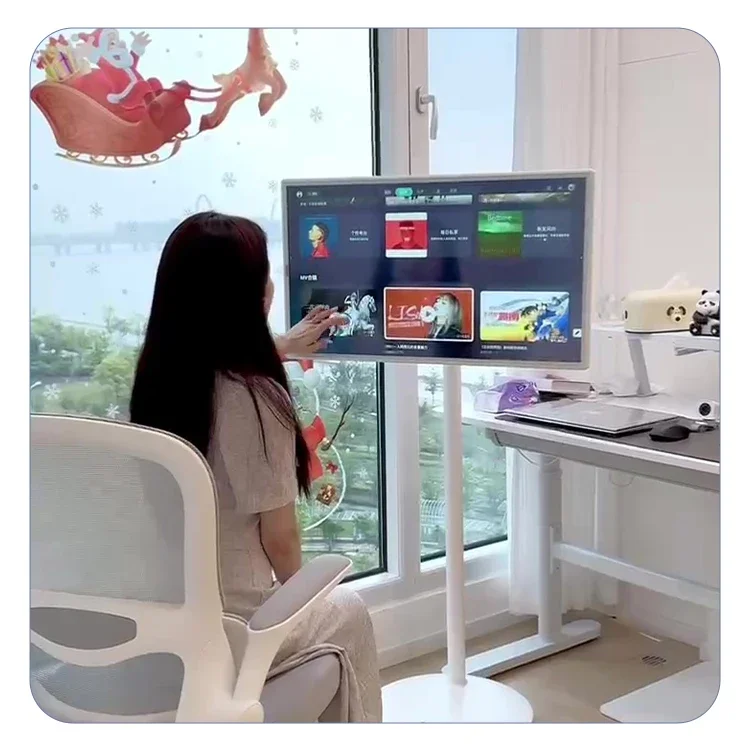 Professional 32Inch Touch Screen Rotate Usb Wifi Smart Stand by Me TV Android Tablet Pc for Work Studying Workout Floor Stand TV