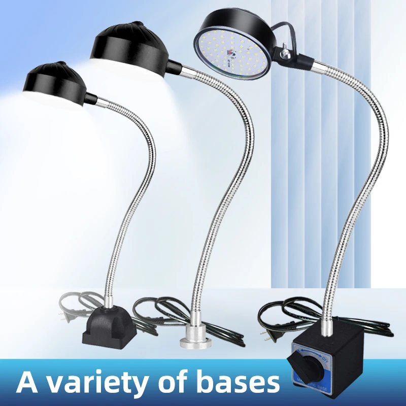 led Workshop Working Lamp 12W 110-220V Flexible L40cm gooseneck Magnetic Base LED Work Lamp for Workbench Lathe Drill Press