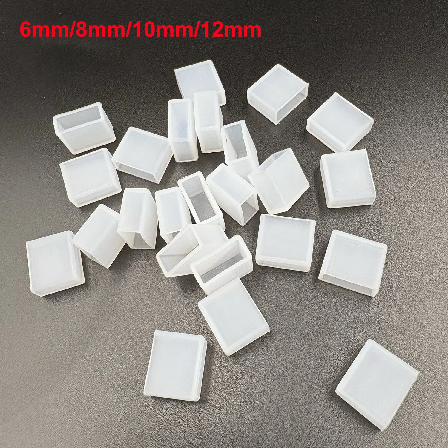 50PCS 6mm/8mm/10mm/12mm Neon Strip End Cap LED Silicone Connector Waterproof LED Strip Neon Light Accessories 6x12MM
