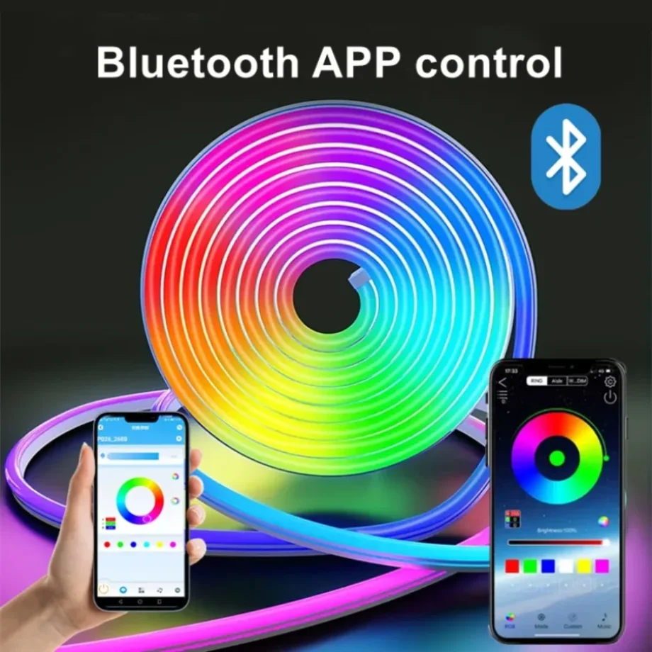 USB Waterproof Flexible Ribbon Tape RGB Neon Strip Lights Bluetooth Remote Control Esports Room Home Decor Neon Lights