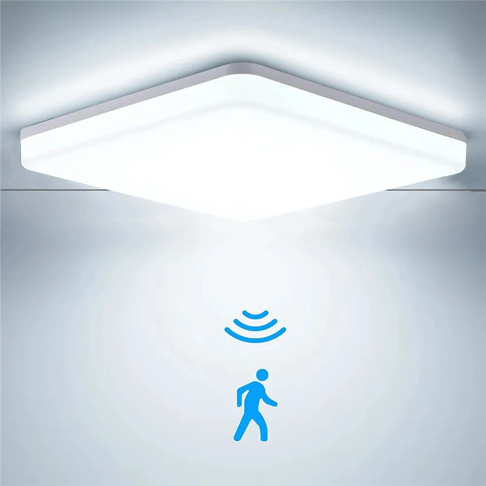 Ultra Thin Waterproof Led Ceiling Lamp Bathroom 30W 20W 15W PIR Motion Sensor Smart Kitchen Light AC85-265V For Hallway Corridor