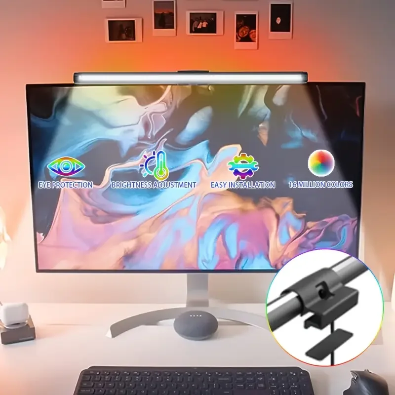 LED Desk Lamp Monitor Light Bar Eye-Care Stepless Dimming Lighting Table Lamp Computer Monitor Screen Light Bar for Work Gaming