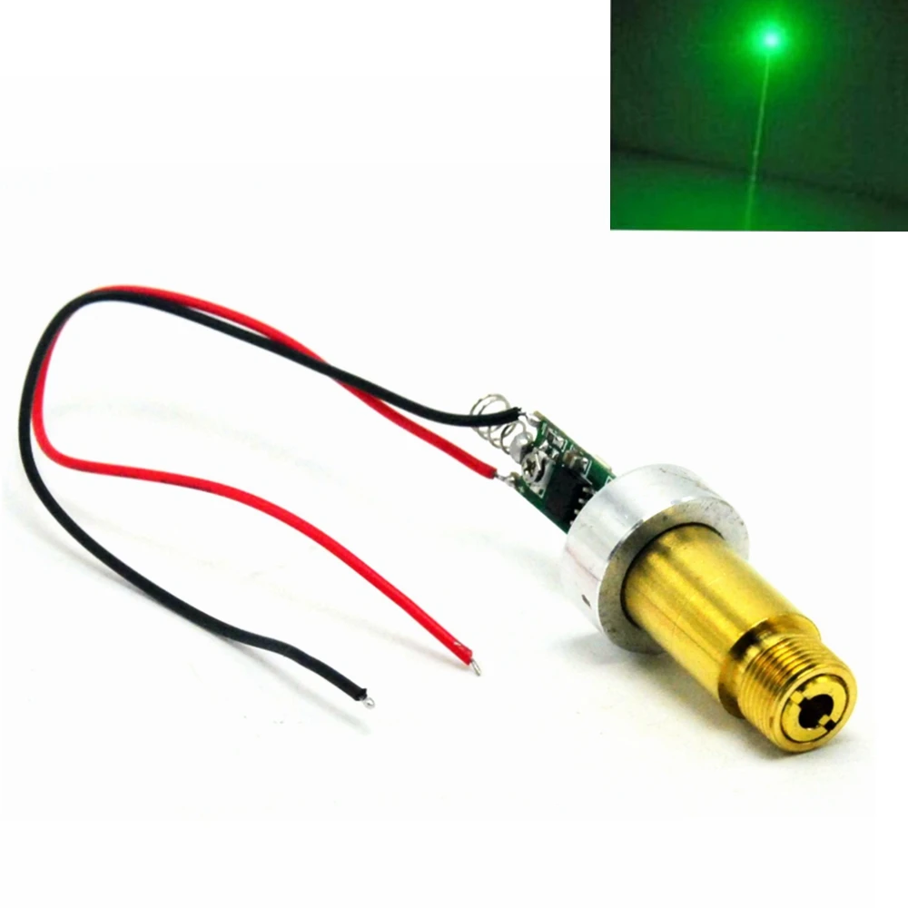 Industrial Brass 50mW 100mw 200mw 532nm Green Dot Ray Laser Diode Moudle For Pointer/Torch DIY  With Aluminium Ring Heatsink
