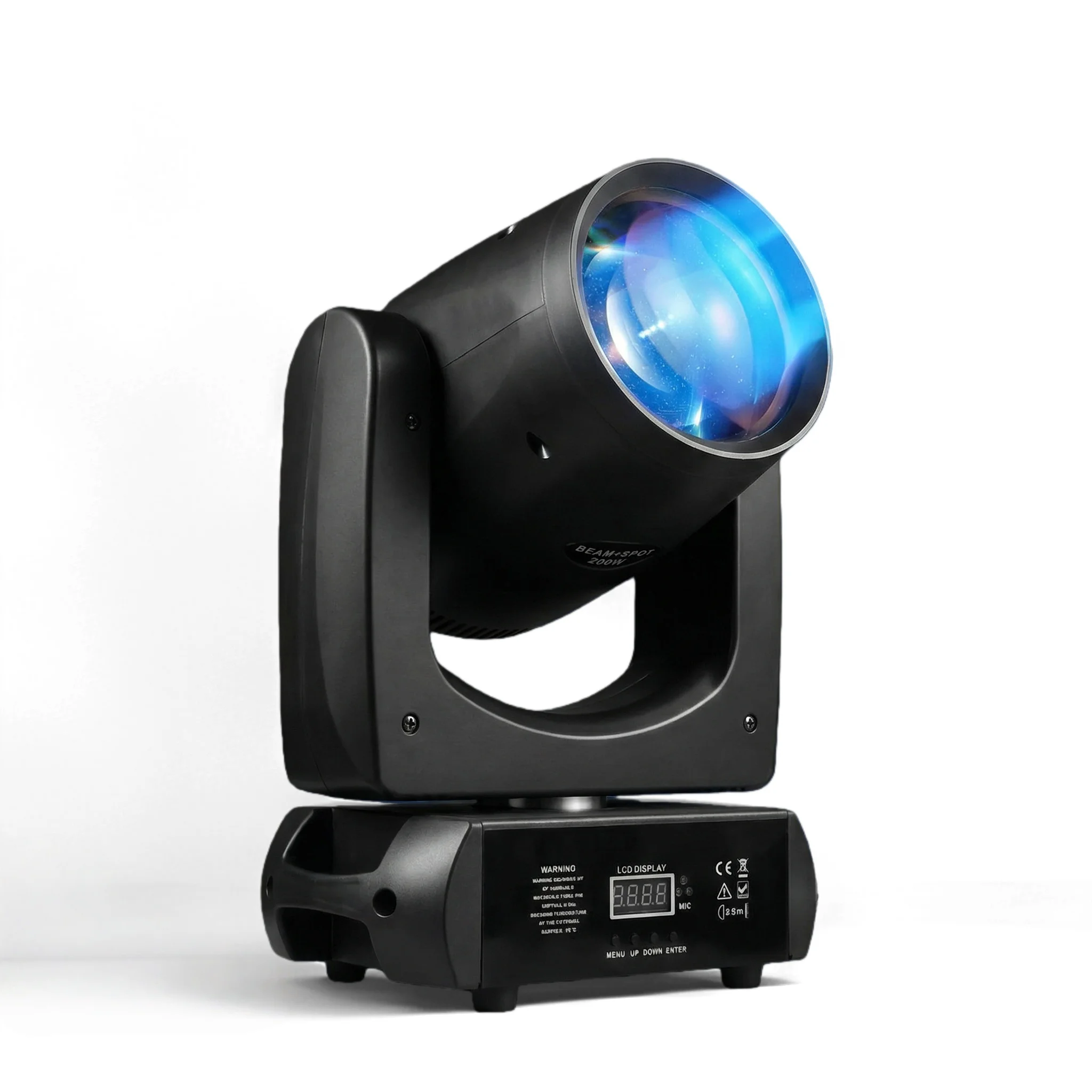 200W LED Moving Head Lights with Ring Beam & Point Effects 18 Rotating Prisms 12 Gobos 8 Color DJ DMX Penetration Stage Lighting
