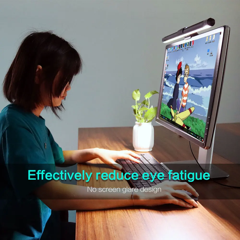 LED Monitor Light Bar RGB Screen Hanging Lamp Stepless Dimmable Eye Protection Desk Lamp USB for PC Laptop Work Study Gaming