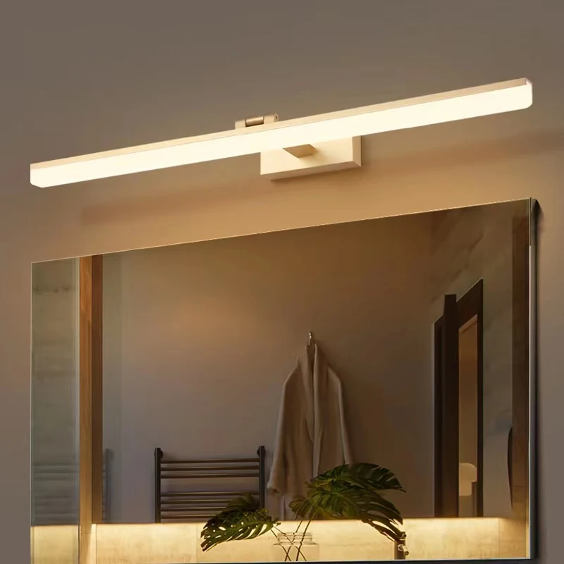 Bathroom Mirror Decorative Wall Lamp Simple Style Aluminum Hole-Free Installation Dressing Room Woman Makeup LED Lighting
