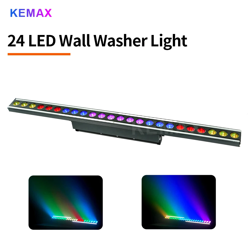24LED Wall Washer Light with Ring RGBW Disco Party Light DMX512 Bar Strip Light DJ Stage Equipment For Club Events Wedding