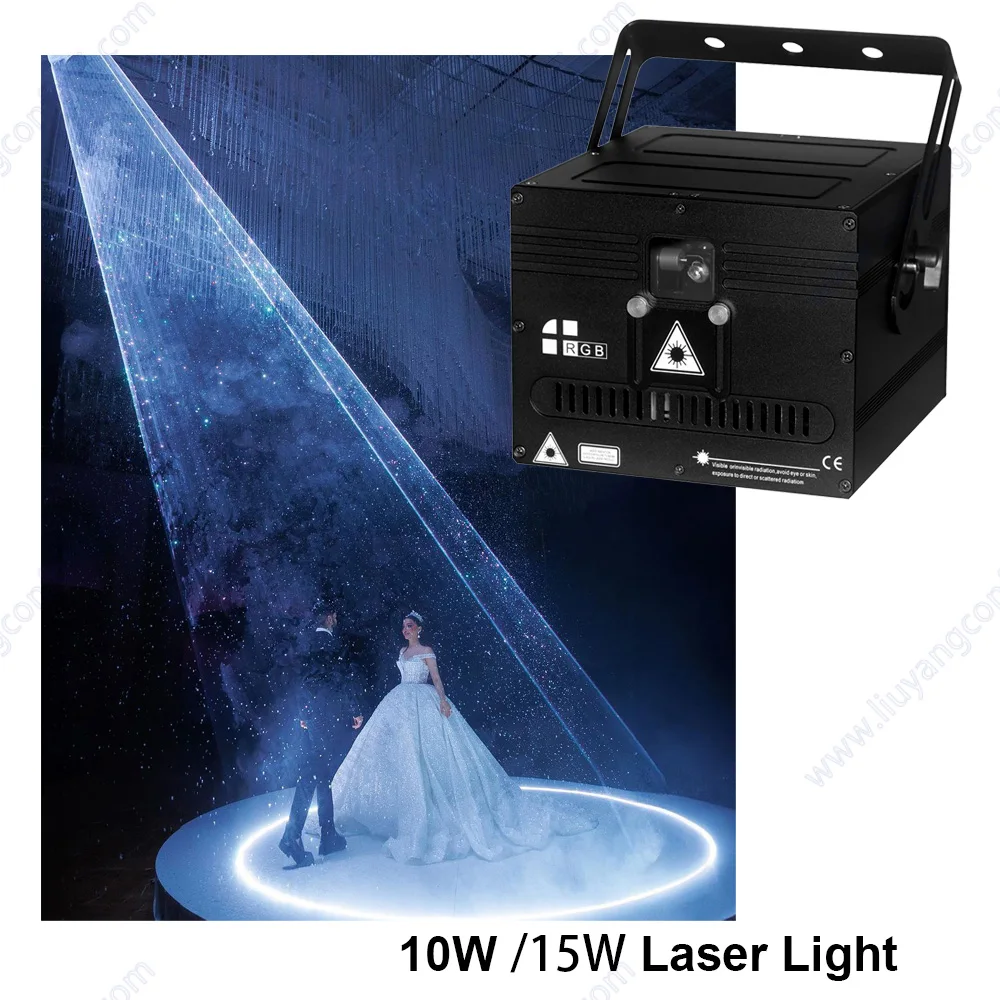 5W8W10W15W RGB 3D Animation Laser Projector Professional Stage Effect Christmas Wedding Magic Snow Fog Rain Ring Ceremony Light