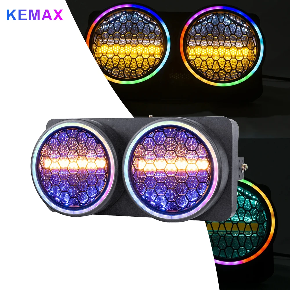 2LED COB Stage Lights DMX512 Audience Blinder Retro Light With Ring RGBW Disco Party Stage Effect Equipment For Wedding Event