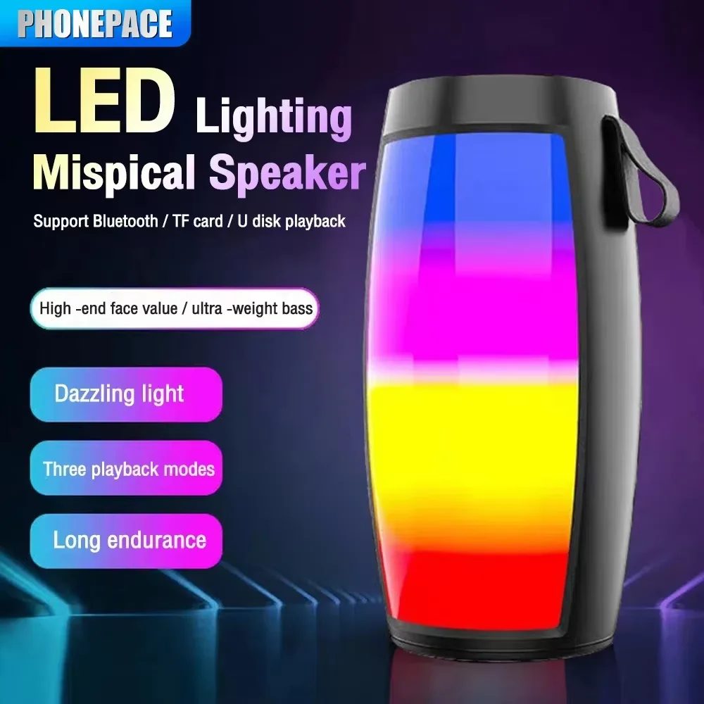 export product  Bluetooth Speakers Powerful Portable Sound Box Subwoofer Car Audio Bass MP3 Player Sound System LED Lights