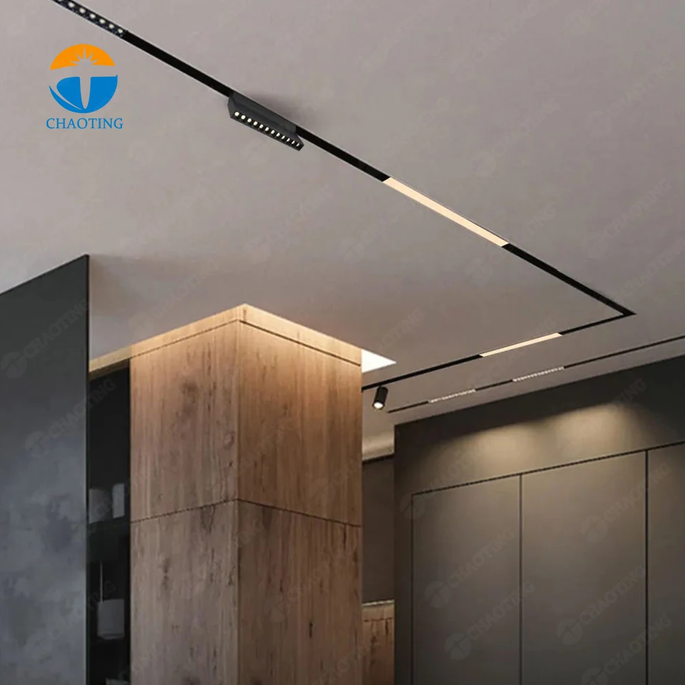 Wholesale Price Modern Indoor Lighting Recessed Magnetic 48V Magnetic Track Folding Grille Light For Home Office Commercial Shop