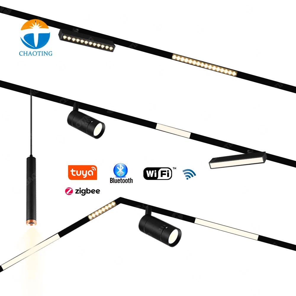 Magnetic Track LED Lighting System 25W DC90V-265V Linear Track Light LED Track Rail Office Mall LED Magnetic Grille Lighting