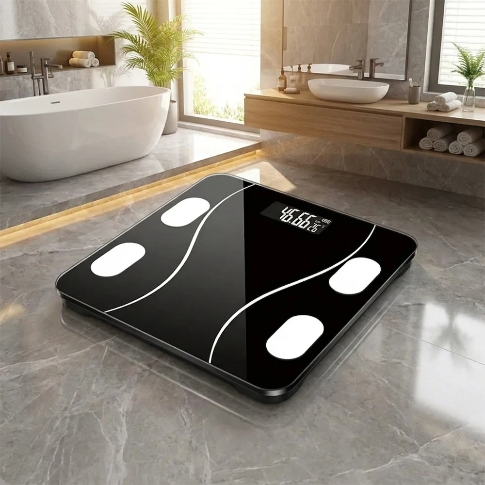 Smart Digital Bathroom Scale High-Precision Large LCD Display Bluetooth Body Composition Monitor Battery Powered Accurate Weight