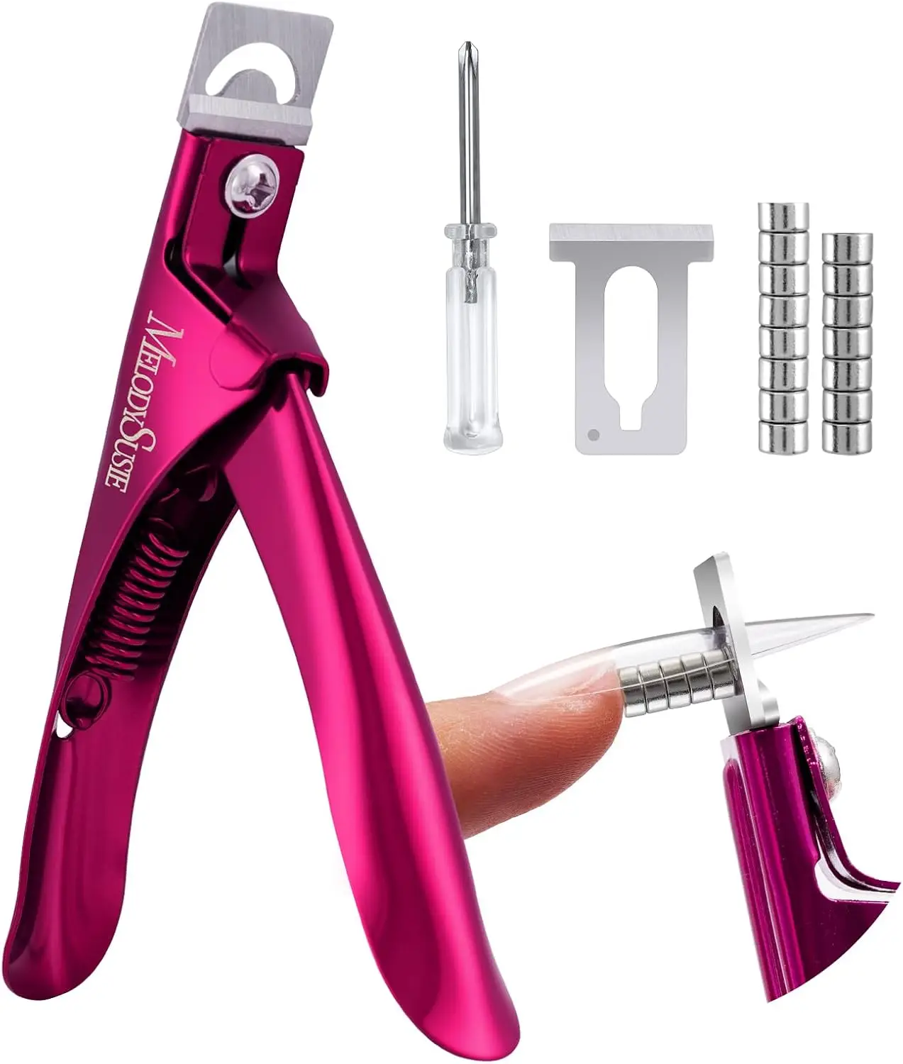Acrylic Nail Clippers with 15pcs Magnet Sizers, Professional Nail Clippers Cutters for Long Acrylic