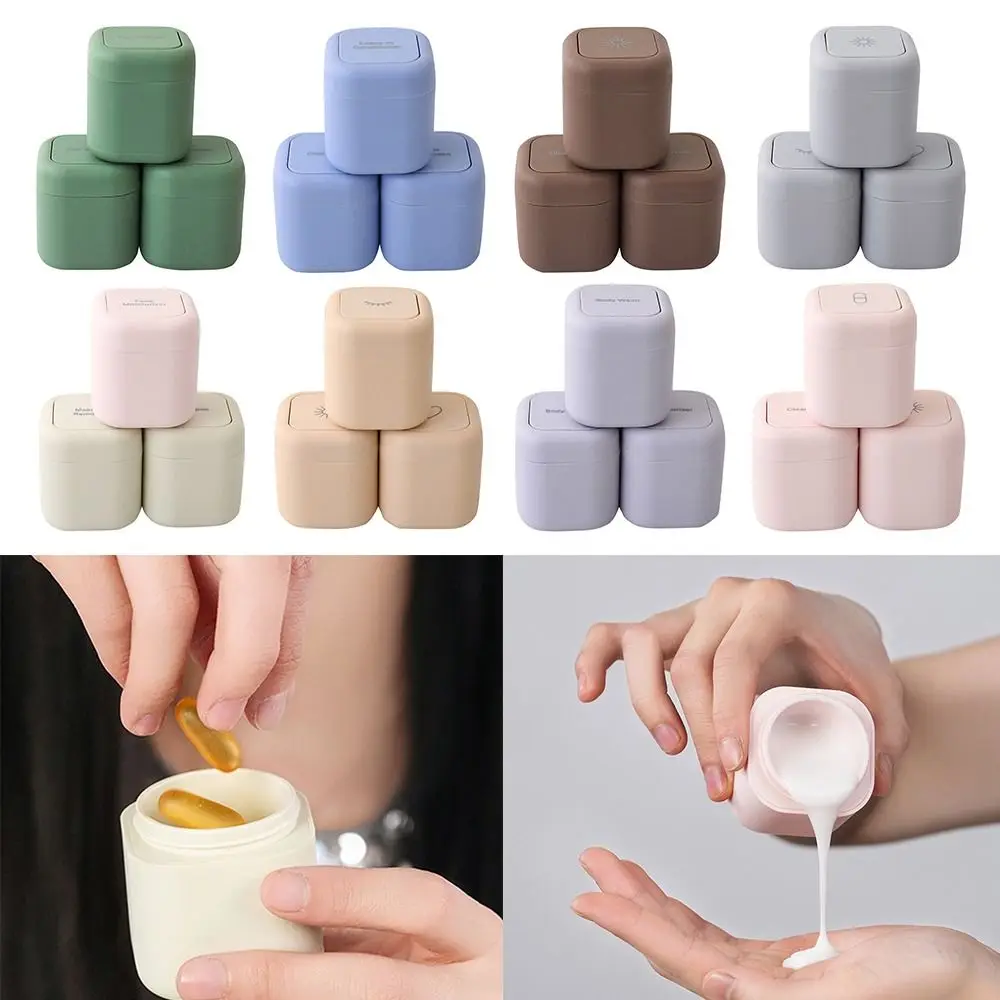3Pcs Empty Sample Jars Travel Containers Refillable Magnetic Magnetic Travel Capsules Leak Proof Makeup Accessories