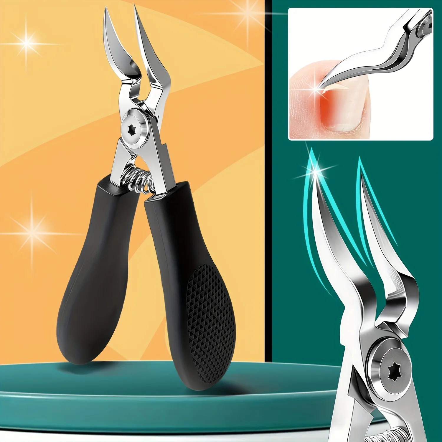 Professional Heavy-Duty Steel Toenail Clipper with Serrated Blade – For Thick & Ingrown Nails, Durable Trimmer for Men & Women