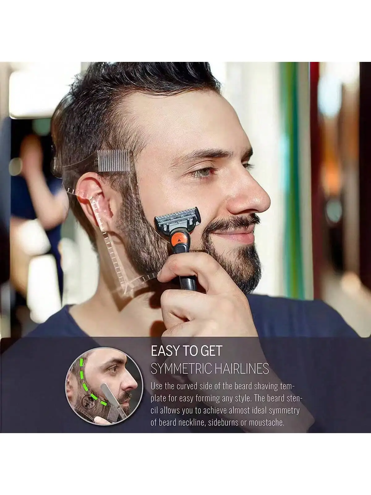1pcs/Professional Beard Shaping Comb, All-in-one Beard Line Up Tool