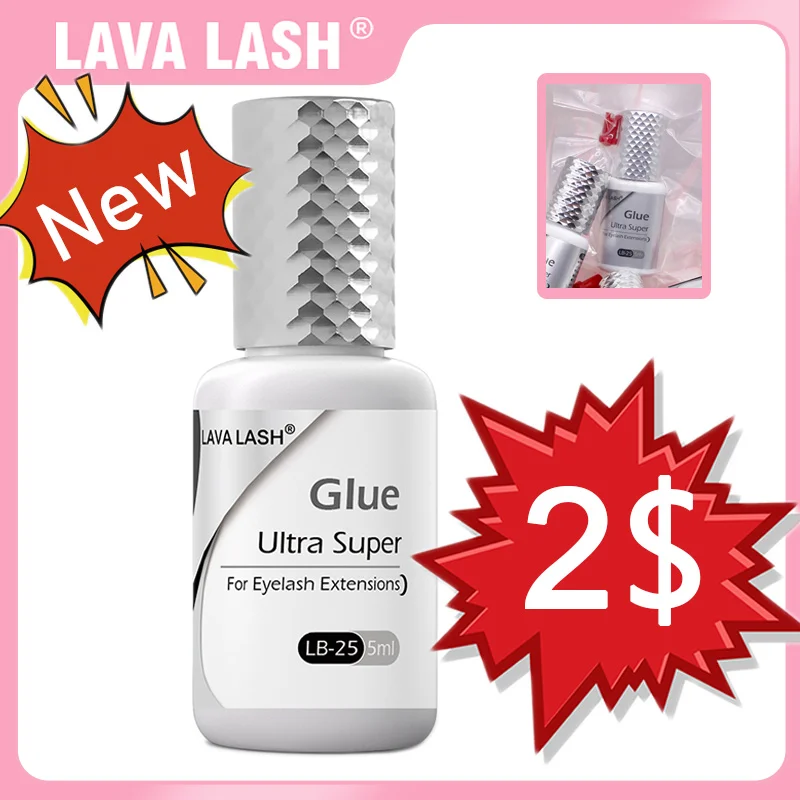 1 PC Ultra Super Glue Lava Lash Eyelash Extensions 5ml Supplies LB-25 Korea Adhesive Beauty Makeup Tools Fast Dry Health